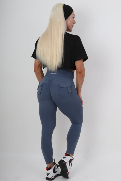 Blue Seamless Pocket Leggings