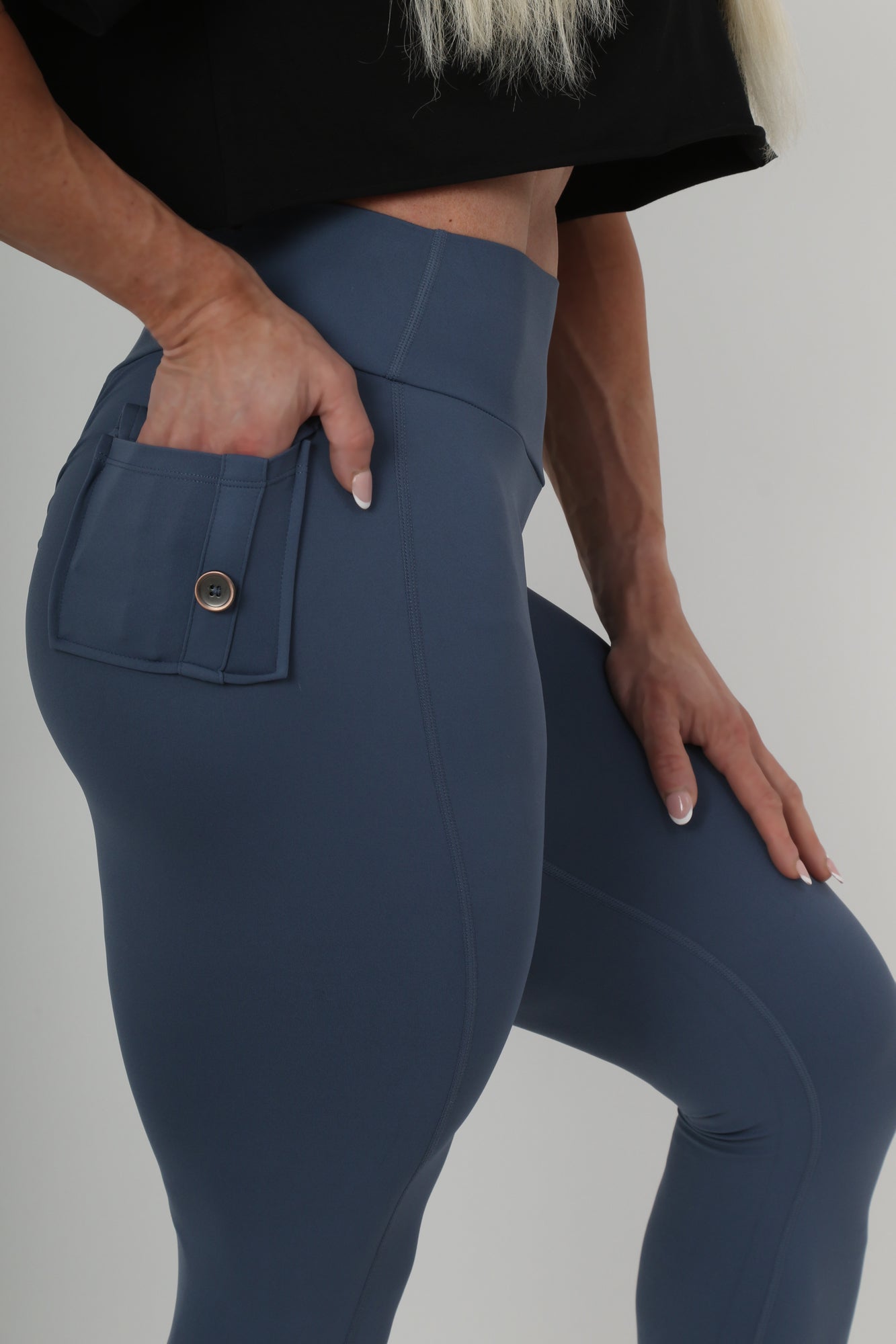 Blue Seamless Pocket Leggings